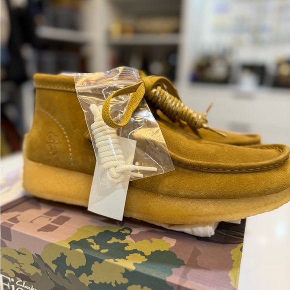 Clarks Mustard Suede Rossendale Shoes main image 12
